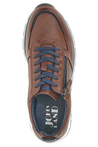 Braune Schnürschuhe mit seitlichem Reißverschluss JOHES LAND 002