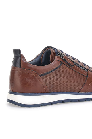 Braune Schnürschuhe mit seitlichem Reißverschluss JOHES LAND 002