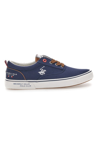 Blaue Canvas-Sneaker mit kontrastierenden Details BEVERLY HILLS POLO BATH CVS