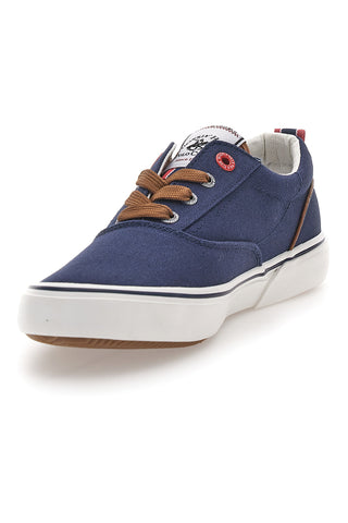Blaue Canvas-Sneaker mit kontrastierenden Details BEVERLY HILLS POLO BATH CVS