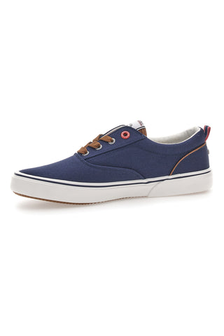 Blaue Canvas-Sneaker mit kontrastierenden Details BEVERLY HILLS POLO BATH CVS