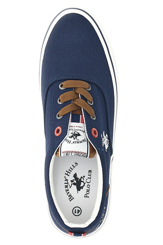 Blaue Canvas-Sneaker mit kontrastierenden Details BEVERLY HILLS POLO BATH CVS