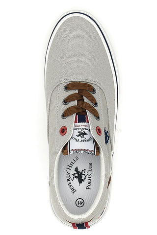 Sneakers grigie in tela con dettagli a contrasto BEVERLY HILLS POLO BATH CVS