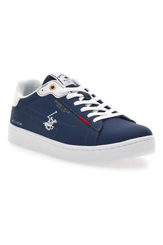 Blaue Schnürschuhe mit weißen Kontrastlogos BEVERLY HILLS POLO CLUB BHM514010