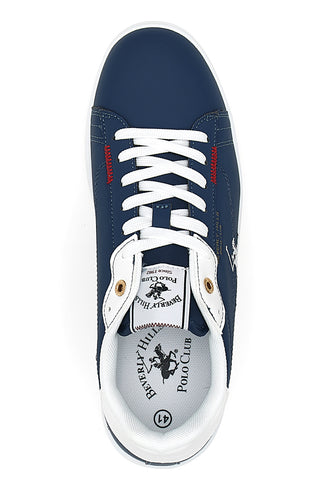 Blaue Schnürschuhe mit weißen Kontrastlogos BEVERLY HILLS POLO CLUB BHM514010