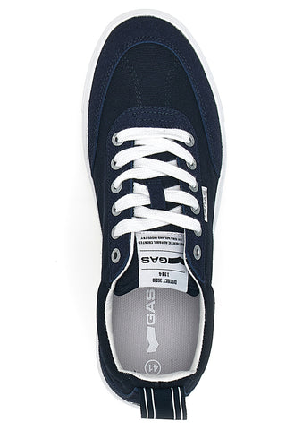 Blaue Canvas-Sneaker mit weißer Sohle Gas 514005