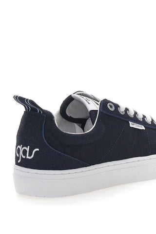 Blaue Canvas-Sneaker mit weißer Sohle Gas 514005