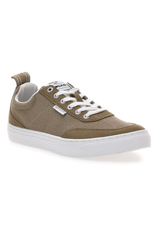 Taupefarbene Canvas-Sneaker mit weißer Sohle Gas 514005