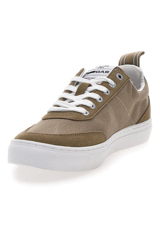 Taupefarbene Canvas-Sneaker mit weißer Sohle Gas 514005