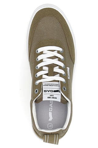 Taupefarbene Canvas-Sneaker mit weißer Sohle Gas 514005