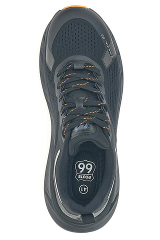 Schwarze Sneakers mit orangefarbenen Details ROUTE 66 RO51811D