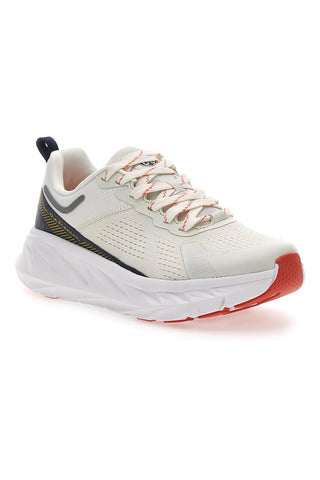 Weiße Sneakers mit grünen Details und dicker Sohle ROUTE 66 RO51811D