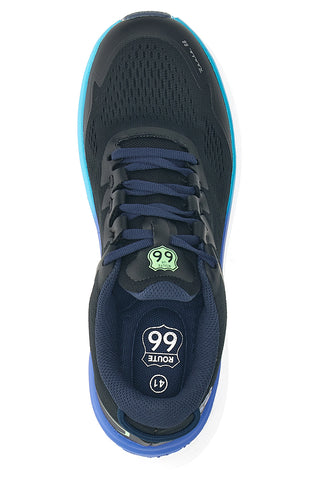 Schwarze Sneakers mit hoher Sohle und fluoreszierenden Details ROUTE 66 RO51812