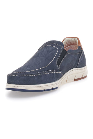 Blaue Mokassins mit weicher Innensohle und Obermaterial aus Leder Pittarello Eco 9718