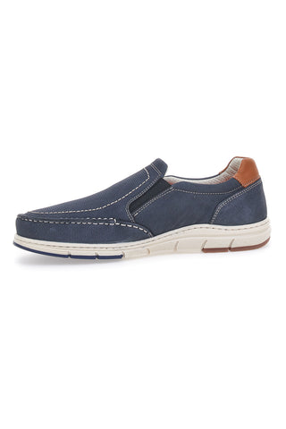 Blaue Mokassins mit weicher Innensohle und Obermaterial aus Leder Pittarello Eco 9718