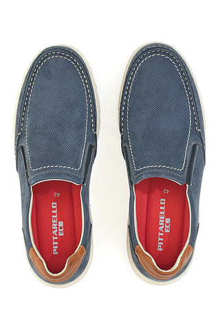 Blaue Mokassins mit weicher Innensohle und Obermaterial aus Leder Pittarello Eco 9718