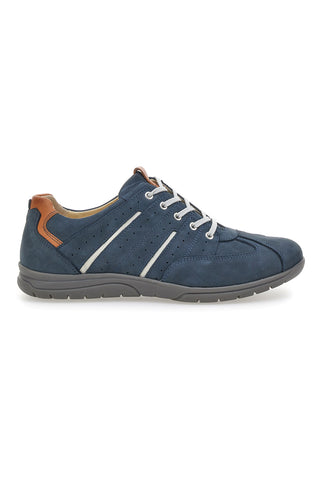Schnürschuhe mit blauem Lederobermaterial und weißen Details PITTARELLO ECO 27002