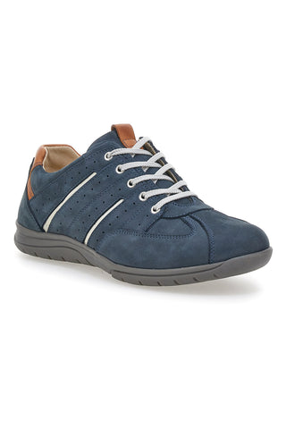Scarpe Stringate Con Tomaia in Pelle Blu e dettagli Bianchi PITTARELLO ECO 27002