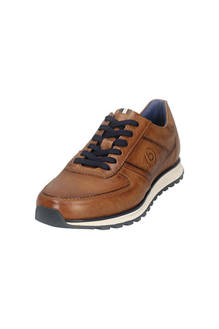 Sneakers marroni stile retrò in pelle Bugatti 335A21S3500