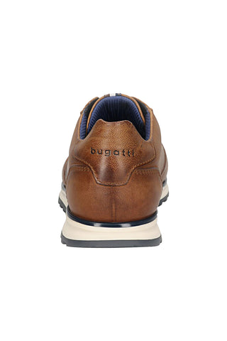 Sneakers marroni stile retrò in pelle Bugatti 335A21S3500