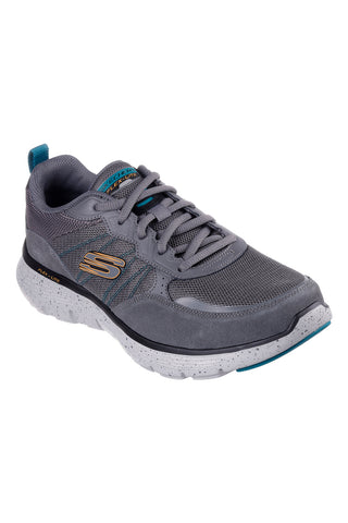 Graue Sneakers Skechers Flex Advantage 5.0 mit Obermaterial aus echtem Leder und Flex-Lite-Sohle