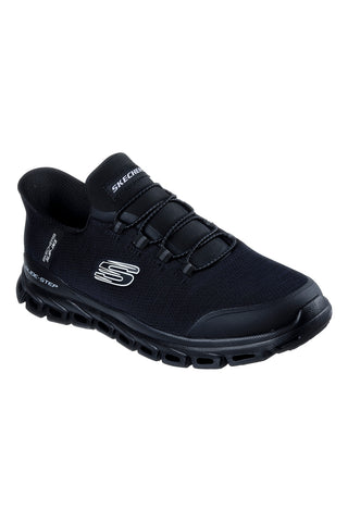 Schwarze atmungsaktive Slip-On-Sneaker mit Memory Foam Skechers GLIDE-STEP ZEFYR