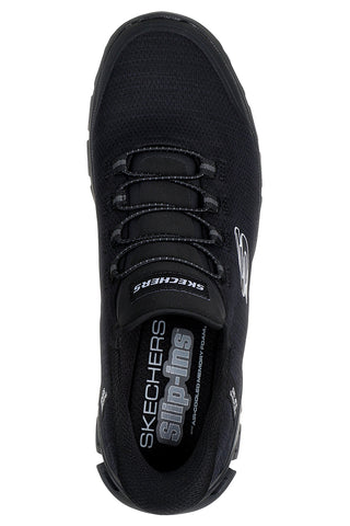 Schwarze atmungsaktive Slip-On-Sneaker mit Memory Foam Skechers GLIDE-STEP ZEFYR