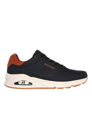 Skechers Uno Suited On Air – Schwarze Sneakers mit luftgekühlter Memory Foam-Dämpfungssohle