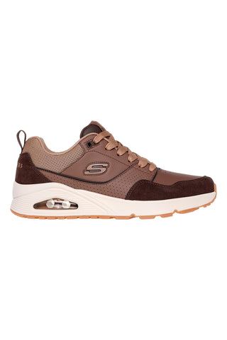 Sneakers marroni in pelle e suede con airbag Skechers Uno Retro One