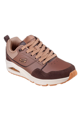 Sneakers marroni in pelle e suede con airbag Skechers Uno Retro One