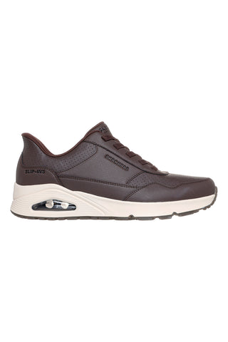 Sneakers marroni con tomaia in duraleather e Slip-ins Skechers Uno Banksia Luxe