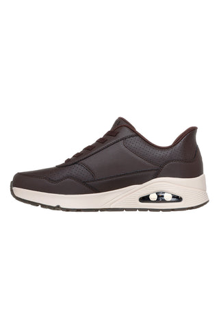 Sneakers marroni con tomaia in duraleather e Slip-ins Skechers Uno Banksia Luxe
