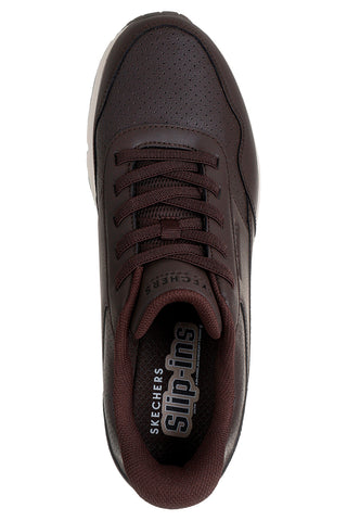 Sneakers marroni con tomaia in duraleather e Slip-ins Skechers Uno Banksia Luxe