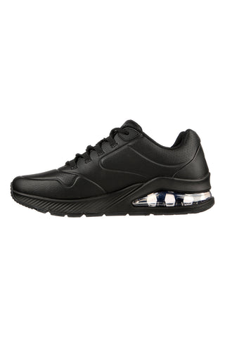 Skechers UNO 2 AIR AROUND YOU – Schwarze Sneakers aus Duraleder mit gepolsterter Sohle