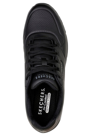 Skechers UNO 2 AIR AROUND YOU – Schwarze Sneakers aus Duraleder mit gepolsterter Sohle