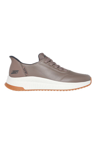 Taupefarbene Sneakers aus Kunstleder mit Memory Foam Skechers Bobs Squad 4 Direct Step