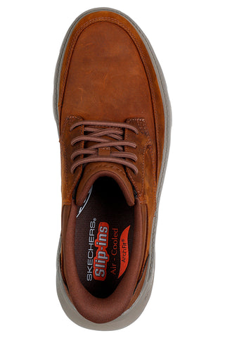 Skechers Garza Rowan Schnürschuhe aus technischem Leder mit Arch Fit-Einlegesohle