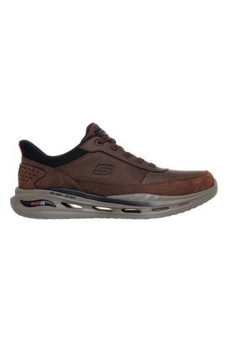 Sneakers marroni Slip-ins con Arch Fit e Glide-Step Skechers Orvan Moxley