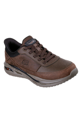 Sneakers marroni Slip-ins con Arch Fit e Glide-Step Skechers Orvan Moxley