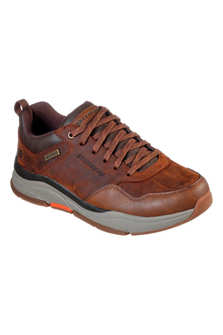 Scarpe casual marroni waterproof in pelle Skechers BENAGO HOMBRE