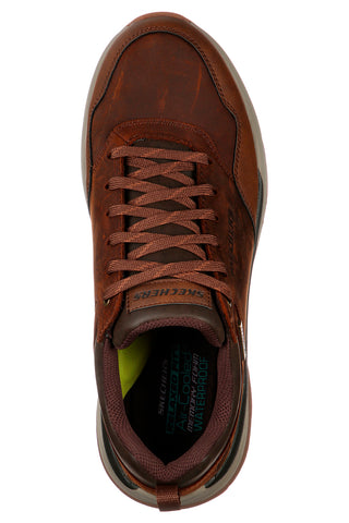 Scarpe casual marroni waterproof in pelle Skechers BENAGO HOMBRE