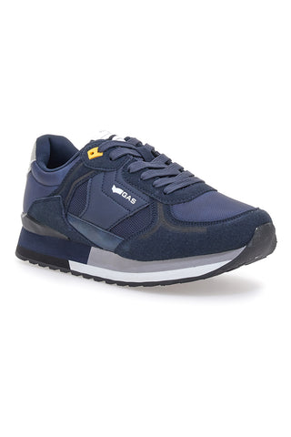 Sneakers blu con inserti multimateriale Gas Logan Mix Deep