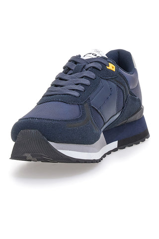 Sneakers blu con inserti multimateriale Gas Logan Mix Deep