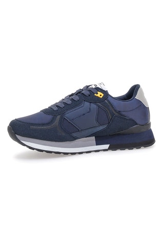 Sneakers blu con inserti multimateriale Gas Logan Mix Deep