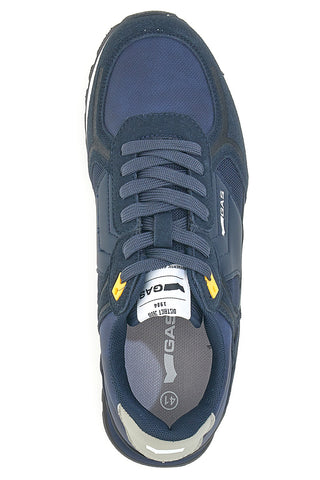 Sneakers blu con inserti multimateriale Gas Logan Mix Deep