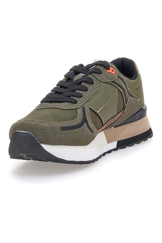 Sneakers verdi con inserti multimateriale Gas Logan Mix Deep