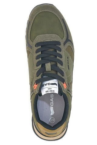 Sneakers verdi con inserti multimateriale Gas Logan Mix Deep