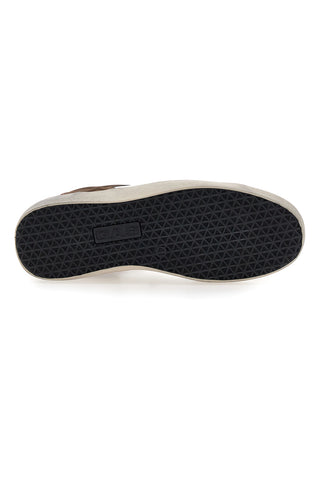 Sneakers marroni e bianche con dettagli arancioni in pelle Gas Nika2 Mix