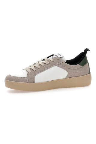 Sneakers beige e bianche con dettagli verdi in pelle Gas Nika V00.1