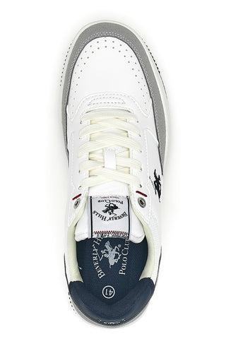 Beverly Hills Polo BHM524201 Weiße und graue Sneakers mit marineblauen Einsätzen